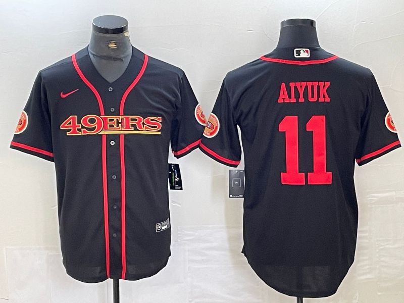 Men San Francisco 49ers 11 Aiyuk Black 2024 Nike Vapor Untouchable Co branded NFL Jersey style 1
